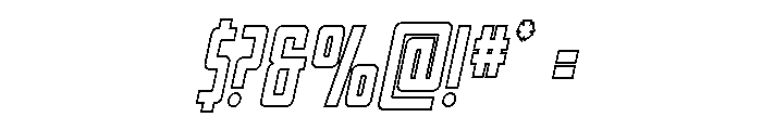 Thunder Nova Outline Semi-Ital Font OTHER CHARS