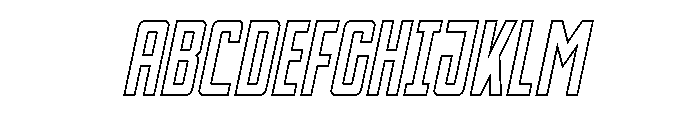 Thunder Nova Outline Semi-Ital Font UPPERCASE