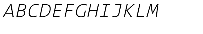 The Mix Mono W2 Extra Light Italic Font UPPERCASE