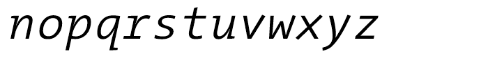 The Mix Mono W4 Semi Light Italic Font LOWERCASE