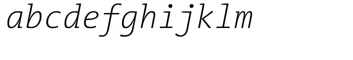 TheMix Mono Semi Condensed W2 Extra Light Italic Font LOWERCASE