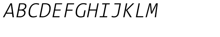 TheMix Mono Semi Condensed W3 Light Italic Font UPPERCASE