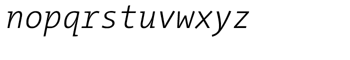 TheMix Mono Semi Condensed W3 Light Italic Font LOWERCASE