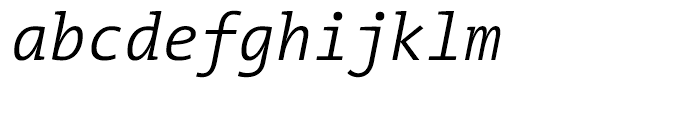 TheMix Mono Semi Condensed W4 Semi Light Italic Font LOWERCASE
