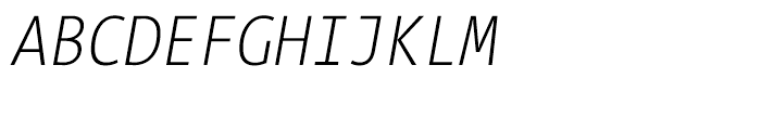 TheSans Mono Condensed W2 Extralight Italic Font UPPERCASE