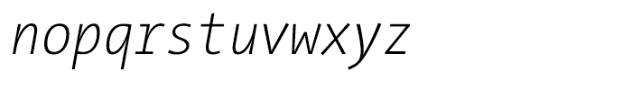 TheSans Mono Condensed W2 Extralight Italic Font LOWERCASE