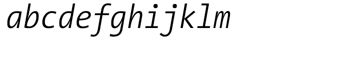 TheSans Mono Condensed W4 SemiLight Italic Font LOWERCASE