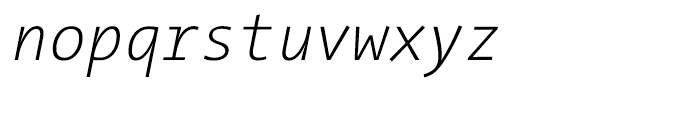 TheSans Mono Semi Condensed W2 Extra Light Italic Font LOWERCASE