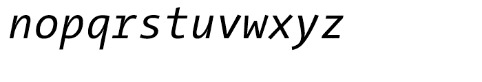 TheSansMono Semi Condensed Office Italic Font LOWERCASE