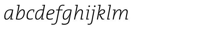 TheSerif ExtraLight Italic Font LOWERCASE