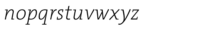 TheSerif ExtraLight Italic Font LOWERCASE