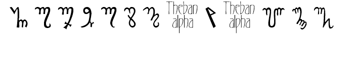Theban Alphabet Regular Font LOWERCASE