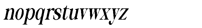 Thalore Bold Condensed Oblique Font LOWERCASE