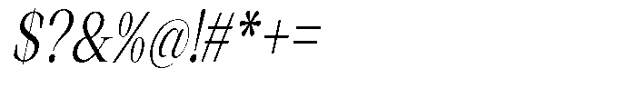 Thalore Condensed Oblique Font OTHER CHARS
