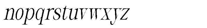 Thalore Condensed Oblique Font LOWERCASE