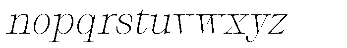 Thalore Extra Light Oblique Font LOWERCASE