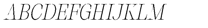 Thalore Extra Light Sem Condensed Obliq Font UPPERCASE
