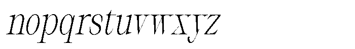 Thalore Light Condensed Oblique Font LOWERCASE