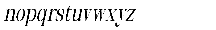 Thalore Medium Condensed Oblique Font LOWERCASE