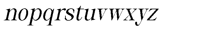 Thalore Medium Semi Condensed Oblique Font LOWERCASE