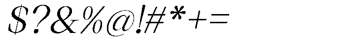 Thalore Oblique Font OTHER CHARS