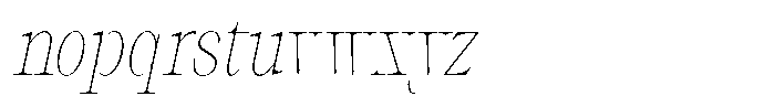 Thalore Thin Condensed Oblique Font LOWERCASE