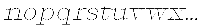 Thalore Thin Expanded Oblique Font LOWERCASE