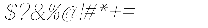 Thalore Thin Oblique Font OTHER CHARS