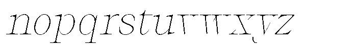 Thalore Thin Oblique Font LOWERCASE