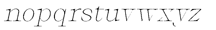 Thalore Thin Semi Expanded Oblique Font LOWERCASE