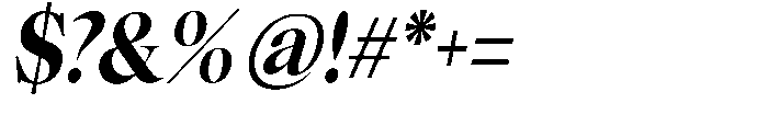 The Barchella Condensed Italic Font OTHER CHARS