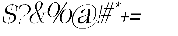 The Belvina Editorial Oblique Regular Font OTHER CHARS
