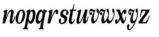 The Edition Nineties Condensed I Italic Font LOWERCASE
