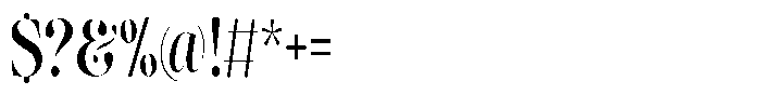 The Effolia Bold Ultra Condensed Font OTHER CHARS