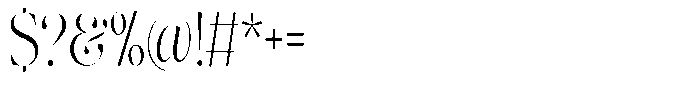 The Effolia Extra Light Extra Condensed Font OTHER CHARS