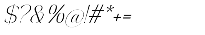 The Elegant Memories Thin Slant Font OTHER CHARS
