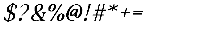 The Foriene Serif Italic Font OTHER CHARS