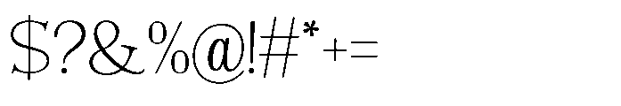 The Jastin Thin Font OTHER CHARS