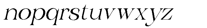 The Jorway Oblique Font LOWERCASE