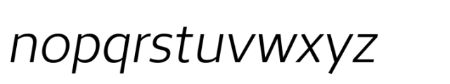 The Main Light Italic Font LOWERCASE