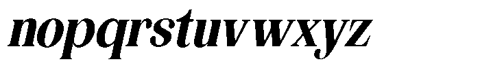 The Musa Editorial Extra Condensed Slant Font LOWERCASE