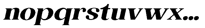 The Musa Editorial Extra Expanded Slant Font LOWERCASE