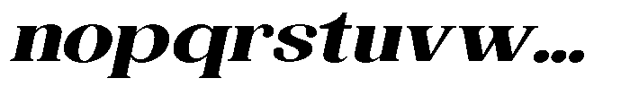 The Musa Editorial Ultra Expanded Slant Font LOWERCASE