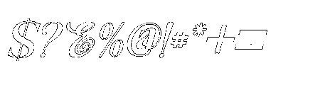 The New Memory  Outline Slant Regular Font OTHER CHARS