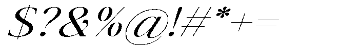 The Positive Sailing Expanded Italic Font OTHER CHARS