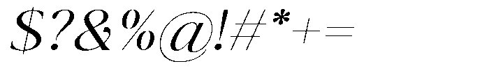 The Positive Sailing Expanded Oblique Narrow Font OTHER CHARS