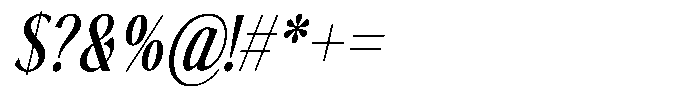 The Reading Wogue Condensed Oblique Font OTHER CHARS