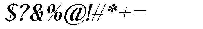 The Reading Wogue Expanded Oblique Font OTHER CHARS