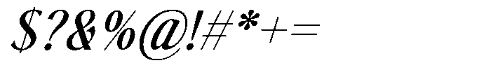The Reading Wogue Italic Font OTHER CHARS