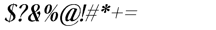 The Reading Wogue Oblique Font OTHER CHARS